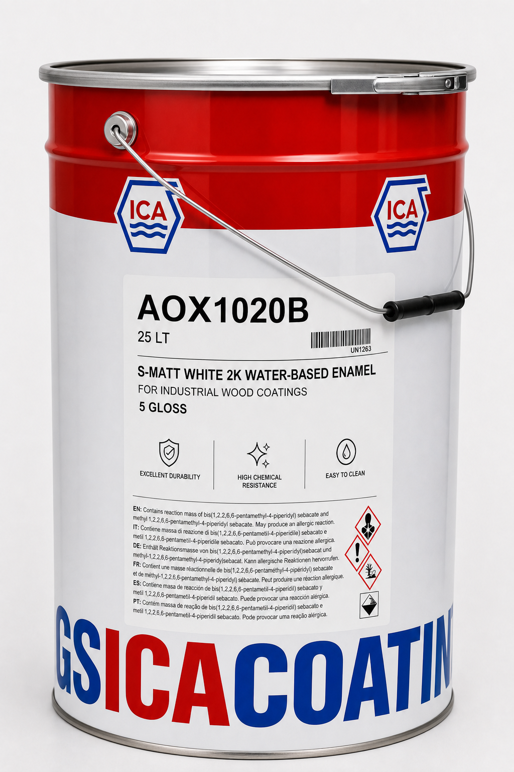 AOX1020B S-MATT белая двухкомпонентная водная эмаль